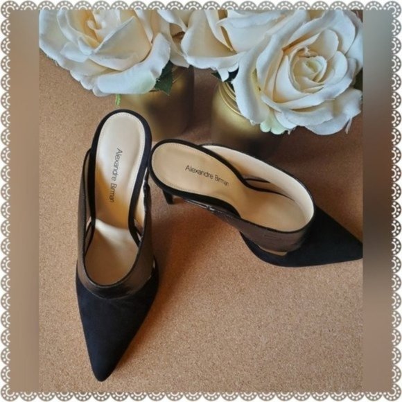 Alexandre Birman Suede & Watersnake Mules 9 - Picture 4 of 10